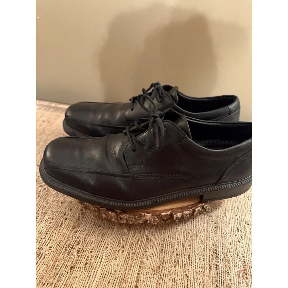 Men's Ecco Elliot Black Lace Up Dress Leather Oxford Dress Shoes Sz-11 EU 45